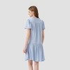 Women's Short Sleeve Lace Trim Mini A-Line Dress - Universal Thread™ Light Blue - 2 of 3