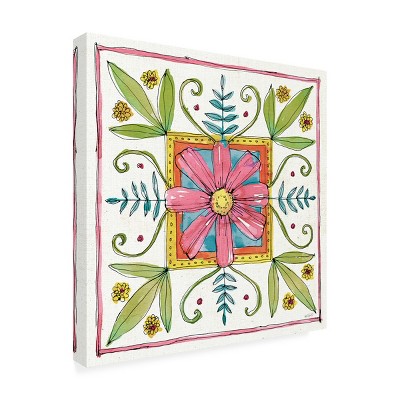 Anne Tavoletti 24x24 Multicolor Floral Outdoor Canvas Print