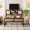 Coffee Table, Boho Coffee Table with 2 Rattan Drawers, Modern Wood Rectangular Coffee Table for Living Room, Office - 4 of 4