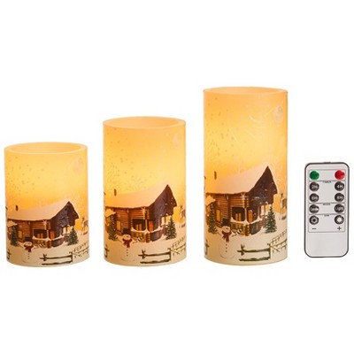 The Lakeside Collection Set of 3 Themed LED Candles