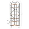 Space-Saving 7-Tier Industrial Corner Bookshelf with Metal Frame and Open Shelves for Living Room or Home Office-3irtyhousy - 4 of 4