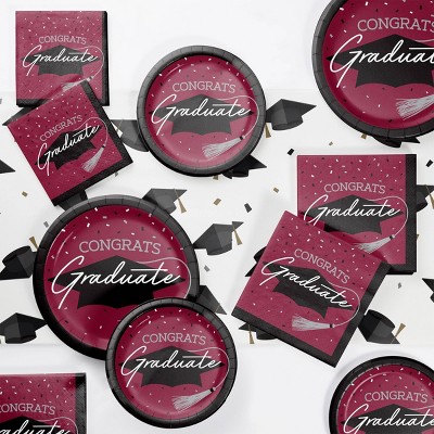 Creative Converting Graduate School Spirit Burgundy Tableware Kit 18ct