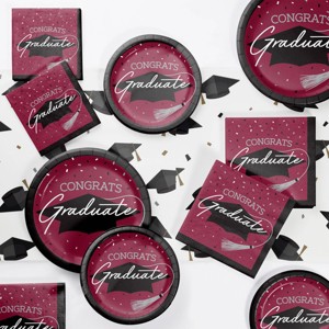 Creative Converting Graduate School Spirit Burgundy Tableware Kit 18ct - 1 of 4