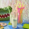 Okuna Outpost 200 Pck Plastic Extra Long Straws for Birthday Party, 13 Inch Disposable Drinking Straws for Cocktails, 4 Rainbow Colors - 2 of 4