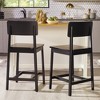 Saracina Home Minimalist Solid Wood Counter Height Barstool Set - 3 of 4