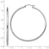 Black Bow Jewelry 2mm Diamond Cut, Polished Sterling Silver Hoops - 50mm (1 7/8 Inch) - 4 of 4