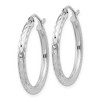 Black Bow Jewelry 2.25mm Diamond Cut, Polished Sterling Silver Hoops - 25mm (1 Inch) - 2 of 4