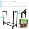 Sunnydaze Indoor/Outdoor Steel Fire Pit or Fireplace Firewood Log Rack Holder with Hooks - 30" - 2 of 4