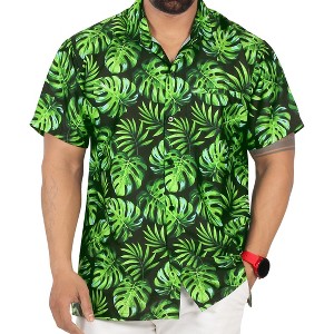 HAPPY BAY Men's Hawaiian Shirt Collar Vacation - 1 of 4