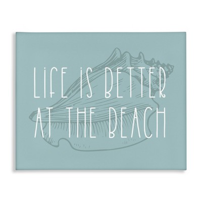 Stupell Industries Better at Beach with Shell, 20" x 16"