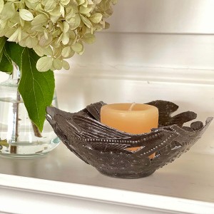 Slickblue Handcrafted 4" Steel Decorative Bowl / Votive Holder – Metal Table Decor, Suitable for Indoor/Outdoor - 1 of 4