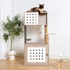Okak Modern Multi-Level Wooden Cat Tree Storage Tower for Indoor,Dog/Cat Condo Cabinet with Litter Box Enclosure - 3 of 4