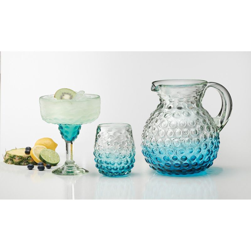 Amici Home Catalina Pitcher, Artisan Handmade Mexican Recycled Glass, For Sangria, Iced Tea, Juice, 8″ D x 8″ H, 80- Ounce, 2 of 5