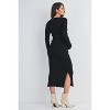 Hello Miz Women's Ribbed Button Down Waist Tie Maternity Midi Nursing Dress - 3 of 4