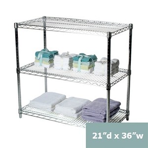Shelving.com Chrome Wire Shelving with 3 Tier Shelves - - 1 of 3