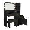 NicBex  Makeup Vanity Desk with Mirror Vanity Table with Mirror, 4 Drawers, 3 Level Dresser and Storage Cabinet for Bedroom, White - 3 of 4