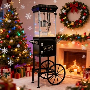 KTMBDW Popcorn Machine Maker With 6 Oz Kettle Makes Up to 25 Cups Popcorn Machine Cart Vintage-Style Popper on Wheels Popcorn Machines for Home - 1 of 4