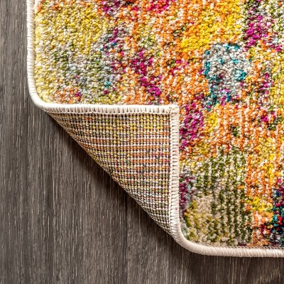 Multi-Color Abstract Synthetic 8x10 Area Rug