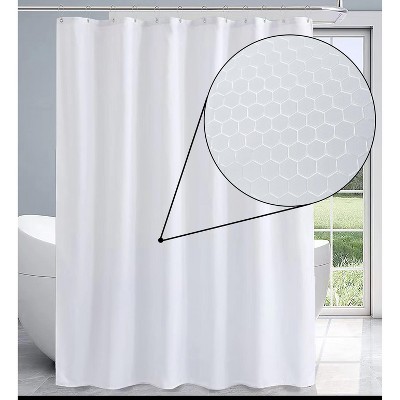 Home Mart Goods PEVA White Honeycomb Geometric Shower Curtain Liner Waterproof - 70" x 72"