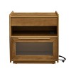 Grungis Mid-Century Nightstand with Charging Station,Outlet Hole and 2 Drawers,End Table with Open Shelf and Glass Drawer for Bedroom - 4 of 4