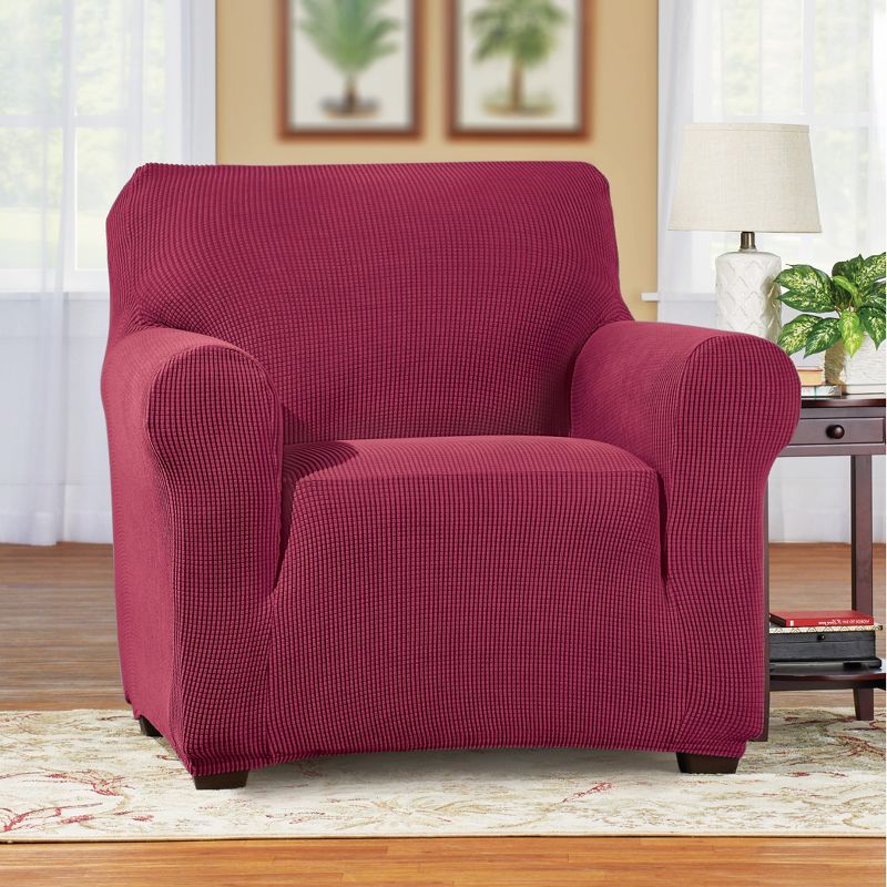 Collections Etc Harrington Textured Stretch Furniture Slipcover, 2 of 3