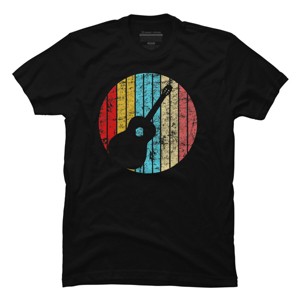 Men's Design By Humans Distressed Vintage Music Lovers Guitar T Shirt Gift Idea By eDesigns T-Shirt - 1 of 2