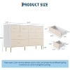 Garvee Modern White 7-Drawer Slim Dresser with Linen-Textured Fronts Matte Painted Engineered Wood with Brushed Gold Handles and Metal Legs,White - 3 of 4