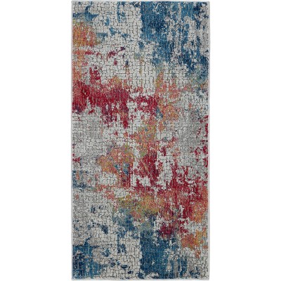 Global Vintage GLB10 Multicolor Area Rug Abstract Artistic Brushstroke By Nourison