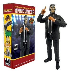 Ultimate Talking Wrestling Ring Announcer With Mexican Mask Figure for WWE & AEW Action Figures - 1 of 4
