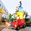 SEVOBAL Inflatable Holiday Decorations 12ft Santa Claus Driving With Gifts Garden Santa Claus Christmas Inflatable Decor, Red, 45.7"*87.8"*141.7" - 3 of 4