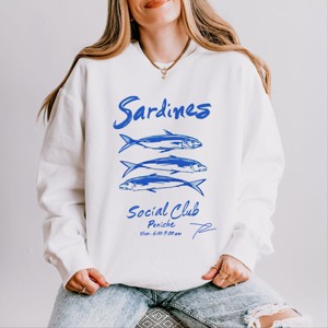 Simply Sage Market Sardines Social Club Lightweight Garment Dyed Sweatshirt - 1 of 4