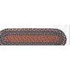 Earth Rugs Burgundy/Blue/Gray Oval Stair Tread 27"x8.25" – Hand-Braided Jute Stair Rug in Rustic Americana Colorway - 2 of 3