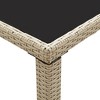 vidaXL Outdoor Dining Table Beige PE rattan and steel with tempered glass - 4 of 4