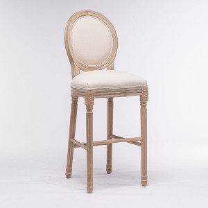 Sapphtopaz French Style Wooden Dining Chairs Set of 2, Solid Wood Frame Accent Chairs, Linen Fabric Kitchen Chairs for Dining Room, Kitchen - 1 of 4