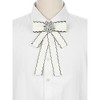 INSPIRE CHIC Women's Ribbon Bowknot Pins Brooch Big Rhinestone Bow Tie Clips with Trim for Shirts - 4 of 4