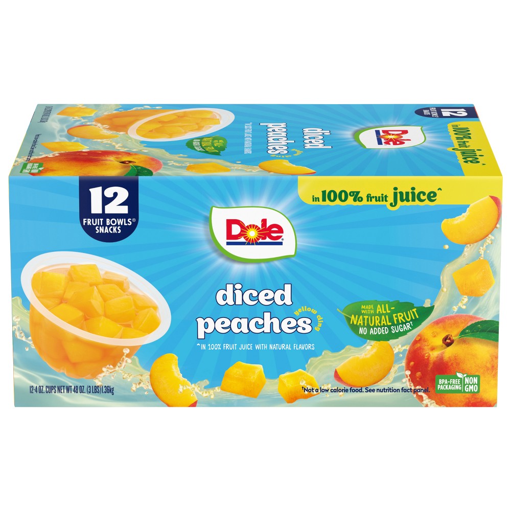 Dole Peaches in Juice Fruit Cups - 12ct