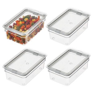 iDesign Medium Food Storage Bin with Airtight Lid - Set of 4 - Clear - 1 of 4