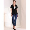 INSPIRE CHIC Women's Notch Lapel Collar One Button Office Formal Short Sleeve Blazer - 3 of 4