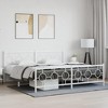 vidaXL White King Bed Frame with Headboard/Footboard - Steel Metal Bedroom Furniture - 3 of 4