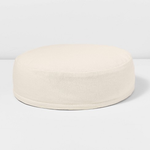 Round meditation cushion with Buckwheat hulls Linen Floor