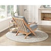 Chenille Upholstered Accent Chair with Solid Rubberwood Frame and Comfort Seat Cushion - 2 of 4