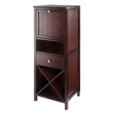 Brooke Cupboard Drop Down Door and Drawer Walnut - Winsome