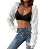 Women's Long Sleeve Open Front Cardigan Drop Shoulder Knit Bolero Shrug Sweater Cardigan for Outerwear - 3 of 4