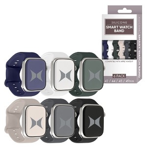 Xtreme Smart Watch Multicolored Soft Silicone Band 6 Pack – Large Size, Waterproof, New Buckle Design - 1 of 4
