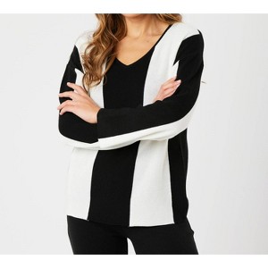 Women's V-Neck Ribbed Sweater - Angel Apparel - 1 of 2