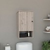 Vynxaria White/Gray Decorative Wall Shelf with Sliding Doors - Compact 13-Inch Design - 2 of 4