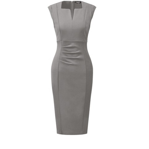 Женские платья INSPIRE CHIC Women's Pencil Sleeveless Office Elegant Business Sheath Dress Medium Light Grey