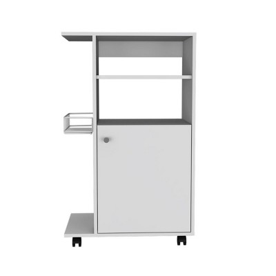 GlasFlength Kitchen Carts and Islands Rolling Kitchen Table Storage Island Mobile Buffet Server Table for Dining Room, White, 14.96"*23.6"*38.58"