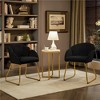 Yaheetech Set of 2 Flower Shape Velvet Armchair for Living Room, Bedroom, Black - 2 of 4
