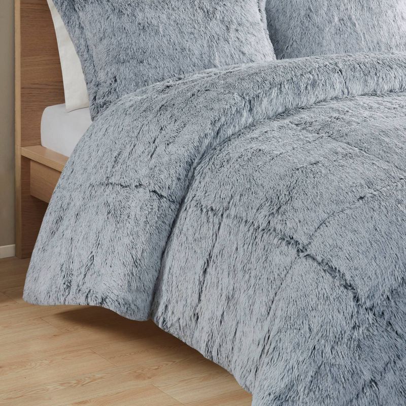  Intelligent Design Leena Shaggy Long Faux Fur Comforter Mini Set, 6 of 17